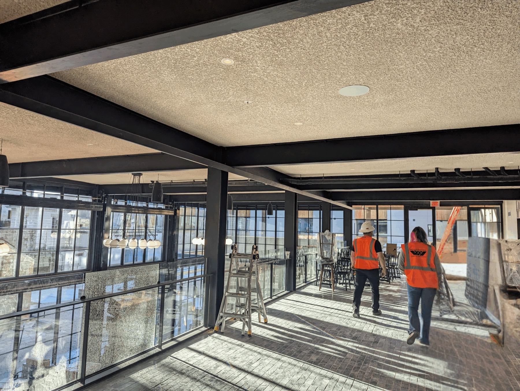 Construction progress on a commercial project